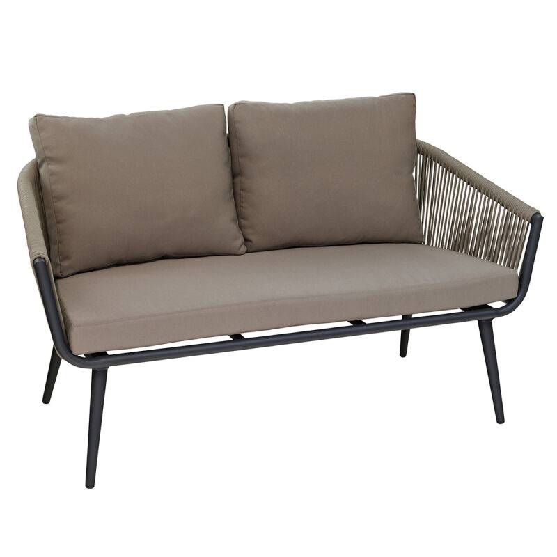 Lounge Sofa Outdoor 2-Sitzer Taupe