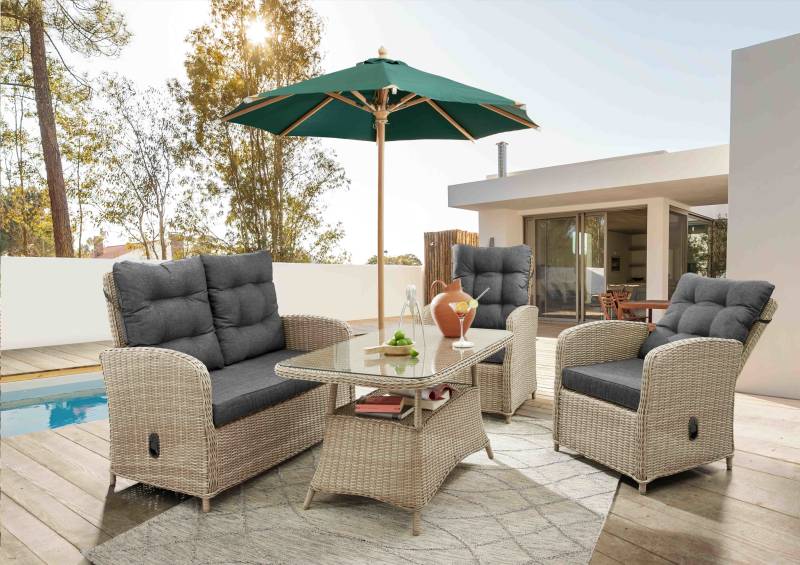 Loungegruppe MERANO mit Loungetisch Pearl Shell