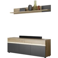 Lowboard und Wandboard inkl. Beleuchtung LILLE von Bega HBZ Artisan Eiche/ Anthrazit