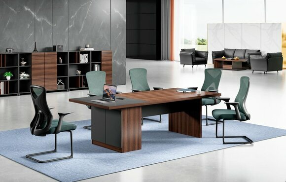 Luxuriöser Brauner Konferenztisch Designer Arbeitszimmer Holz Möbel Luxuriöser Brauner Konferenztisch Designer Arbeitszimmer Holz Möbel