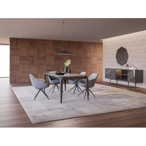 Luxus Esszimmer Komplett Esstisch 4x Stühle Einrichtung Sideboard mit Spiegel