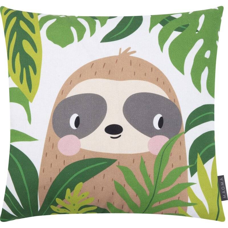 MAGMA Heimtex - Kissenhülle - Wildkids - Faultier - 45 x 45 cm