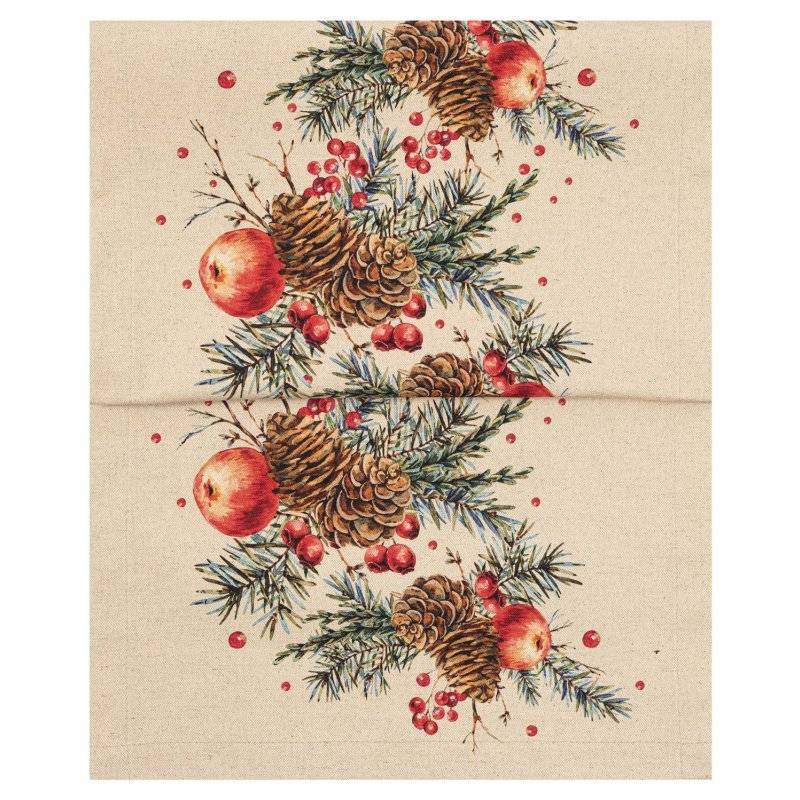 MAGMA Heimtex - Tischläufer 40x145cm- COUNTRY XMAS - Apfel - Natur
