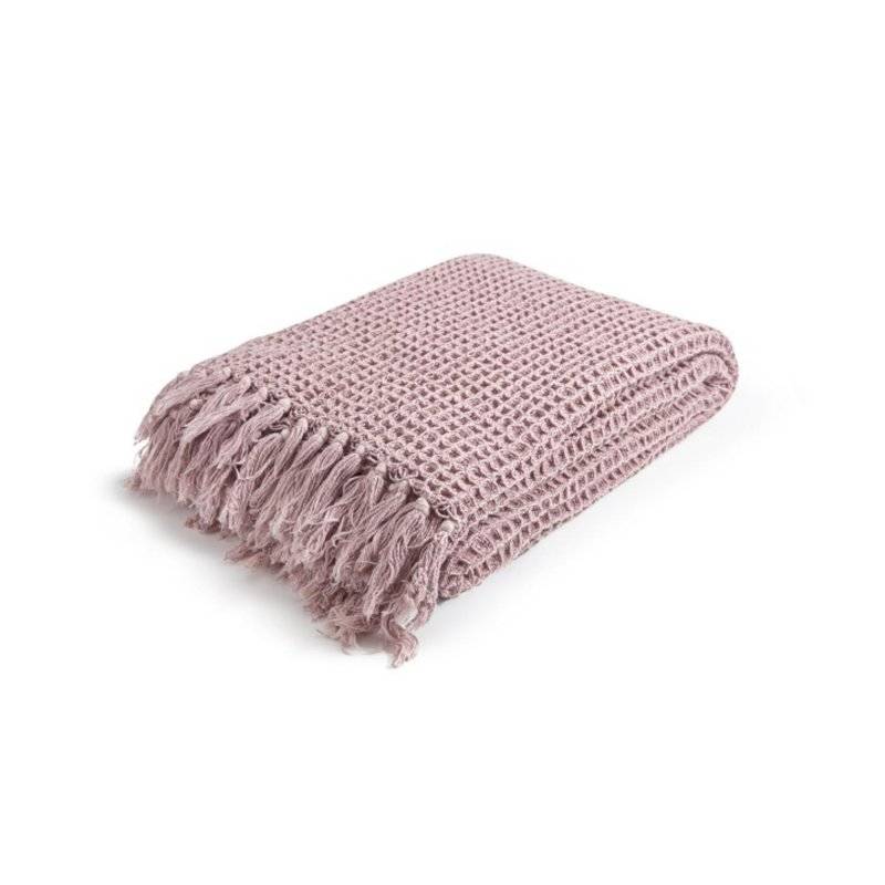 MAGMA Heimtex - Waffle Plaid - 130 cm x 170 cm - Altrose - Baumwolle stone washed