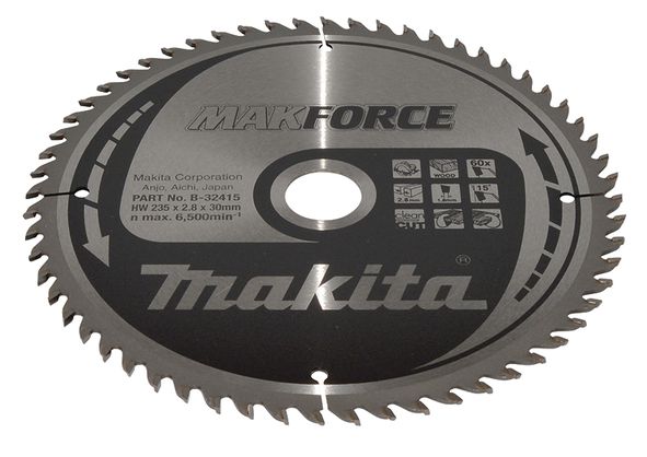 MAKITA MAKFORCE Sägeblatt 235x30x60Z (B-32415) von MAKITA-Zubehör