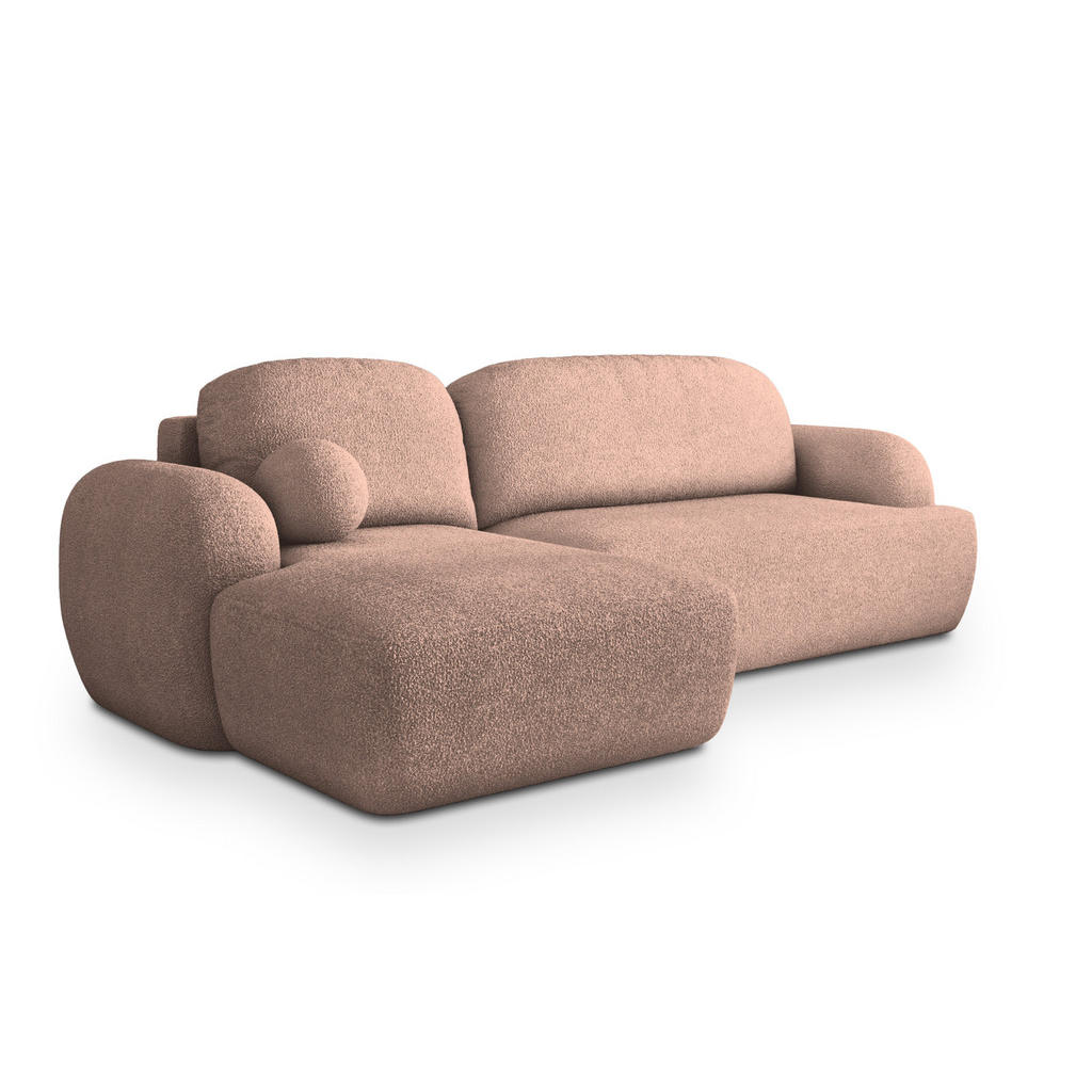 Masseno Ecksofa, Rosa, Holz, 3-Sitzer, L-Form,L-Form, 266x148 cm, Wohnzimmer, Sofas & Couches, Wohnlandschaften, Ecksofas von MASSENO