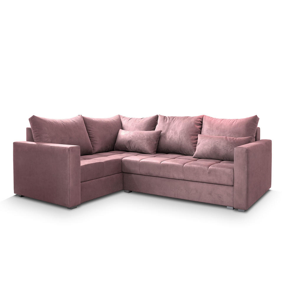 Masseno Ecksofa, Rosa, Holz, 3-Sitzer, L-Form,L-Form, 220x153 cm, Wohnzimmer, Sofas & Couches, Wohnlandschaften, Ecksofas von MASSENO