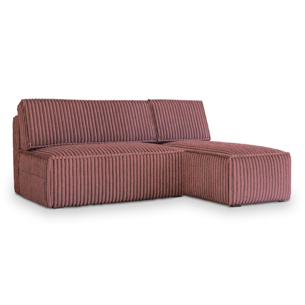 Masseno Ecksofa, Rosa, Holz, 3-Sitzer, L-Form,L-Form, 200x140 cm, Wohnzimmer, Sofas & Couches, Wohnlandschaften, Ecksofas von MASSENO