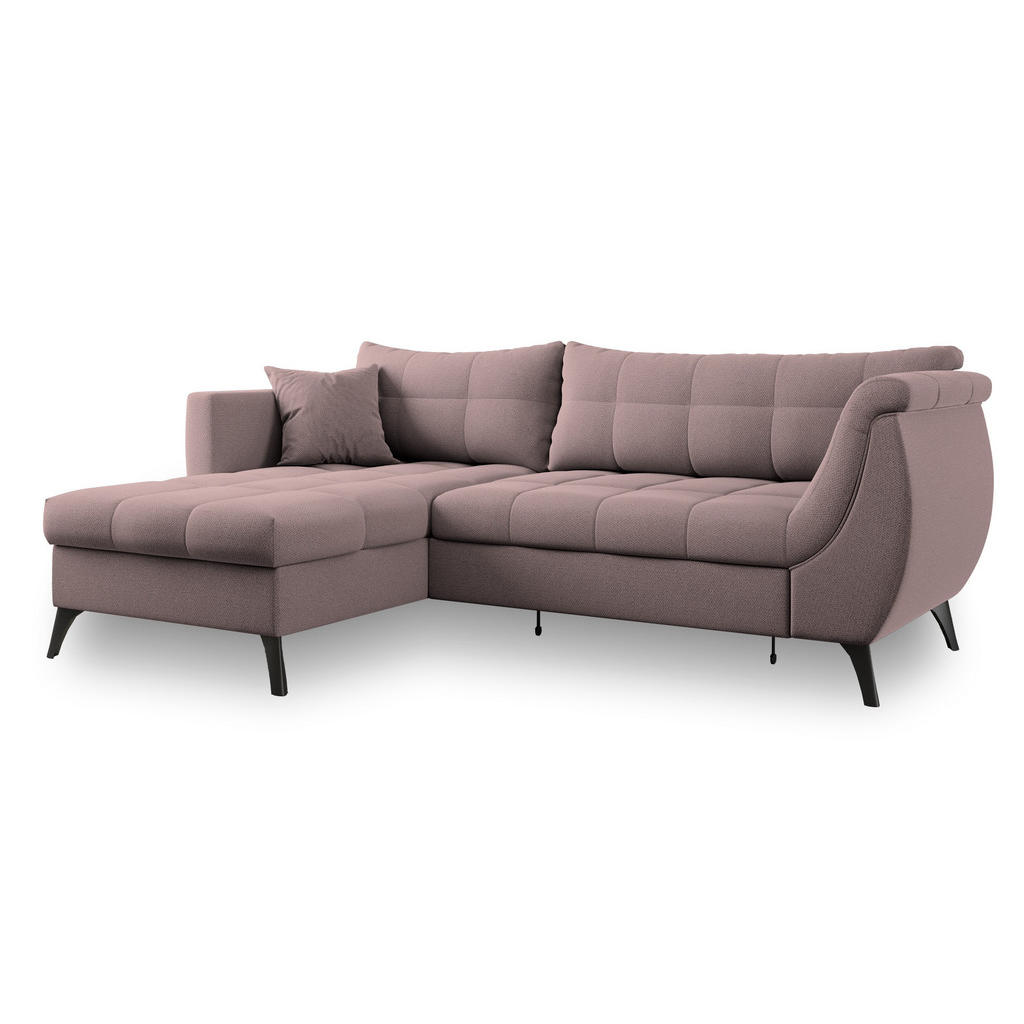 Masseno Ecksofa, Rosa, Holz, 3-Sitzer, L-Form,L-Form, 241x154 cm, Wohnzimmer, Sofas & Couches, Wohnlandschaften, Ecksofas von MASSENO