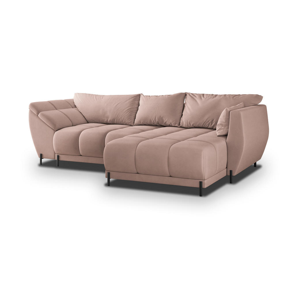 Masseno Ecksofa, Rosa, Holz, 4-Sitzer, L-Form,L-Form, 287x182 cm, Wohnzimmer, Sofas & Couches, Wohnlandschaften, Ecksofas von MASSENO