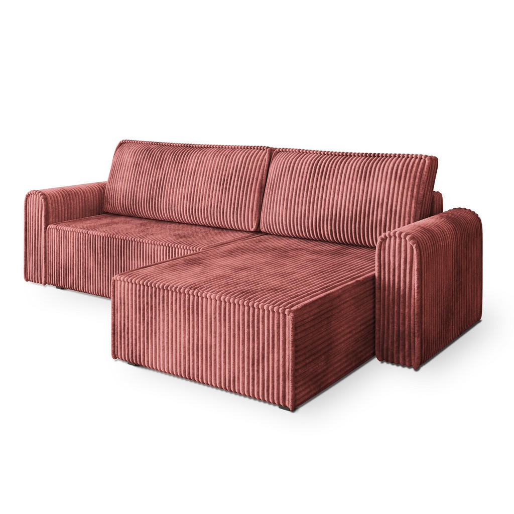 Masseno Ecksofa, Rosa, Holz, 4-Sitzer, L-Form,L-Form, 275x148 cm, Wohnzimmer, Sofas & Couches, Wohnlandschaften, Ecksofas von MASSENO