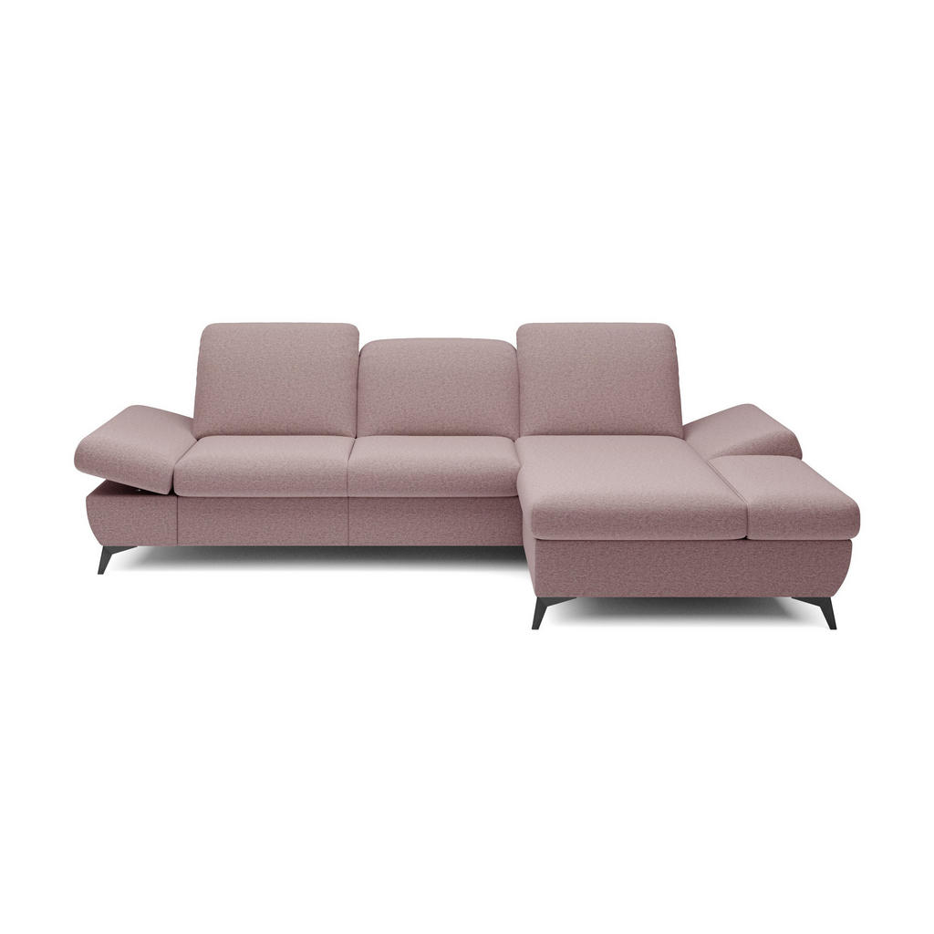 Masseno Ecksofa, Rosa, Holz, 4-Sitzer, L-Form,L-Form, 284x166 cm, Wohnzimmer, Sofas & Couches, Wohnlandschaften, Ecksofas von MASSENO
