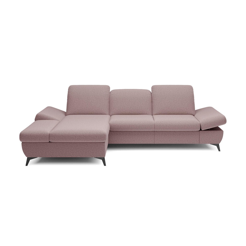 Masseno Ecksofa, Rosa, Holz, 4-Sitzer, L-Form,L-Form, 284x166 cm, Wohnzimmer, Sofas & Couches, Wohnlandschaften, Ecksofas von MASSENO
