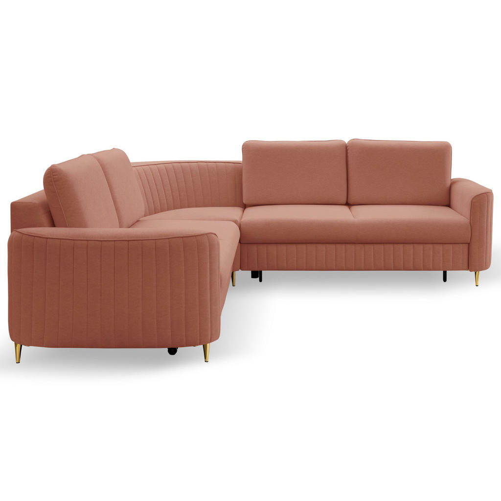 Masseno Ecksofa, Rosa, Holz, 4-Sitzer, L-Form,L-Form, 251x251 cm, Wohnzimmer, Sofas & Couches, Wohnlandschaften, Ecksofas von MASSENO
