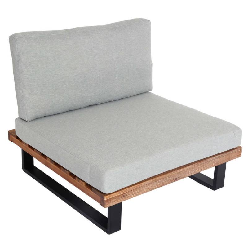 MCW LOUNGE-SESSEL Schwarz, Braun, Hellgrau