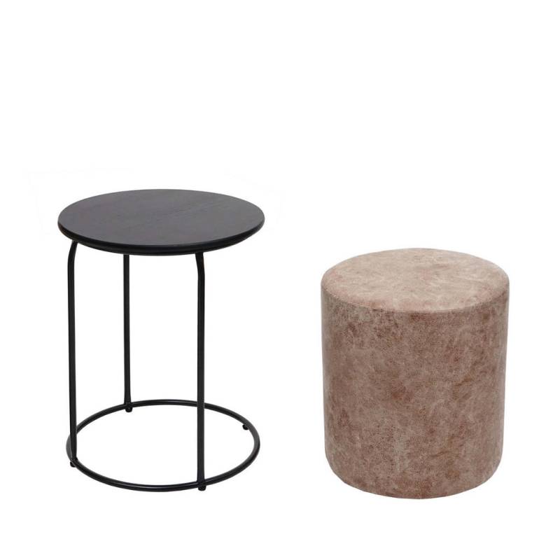 MCW SITZHOCKER/BEISTELLTISCH Braun