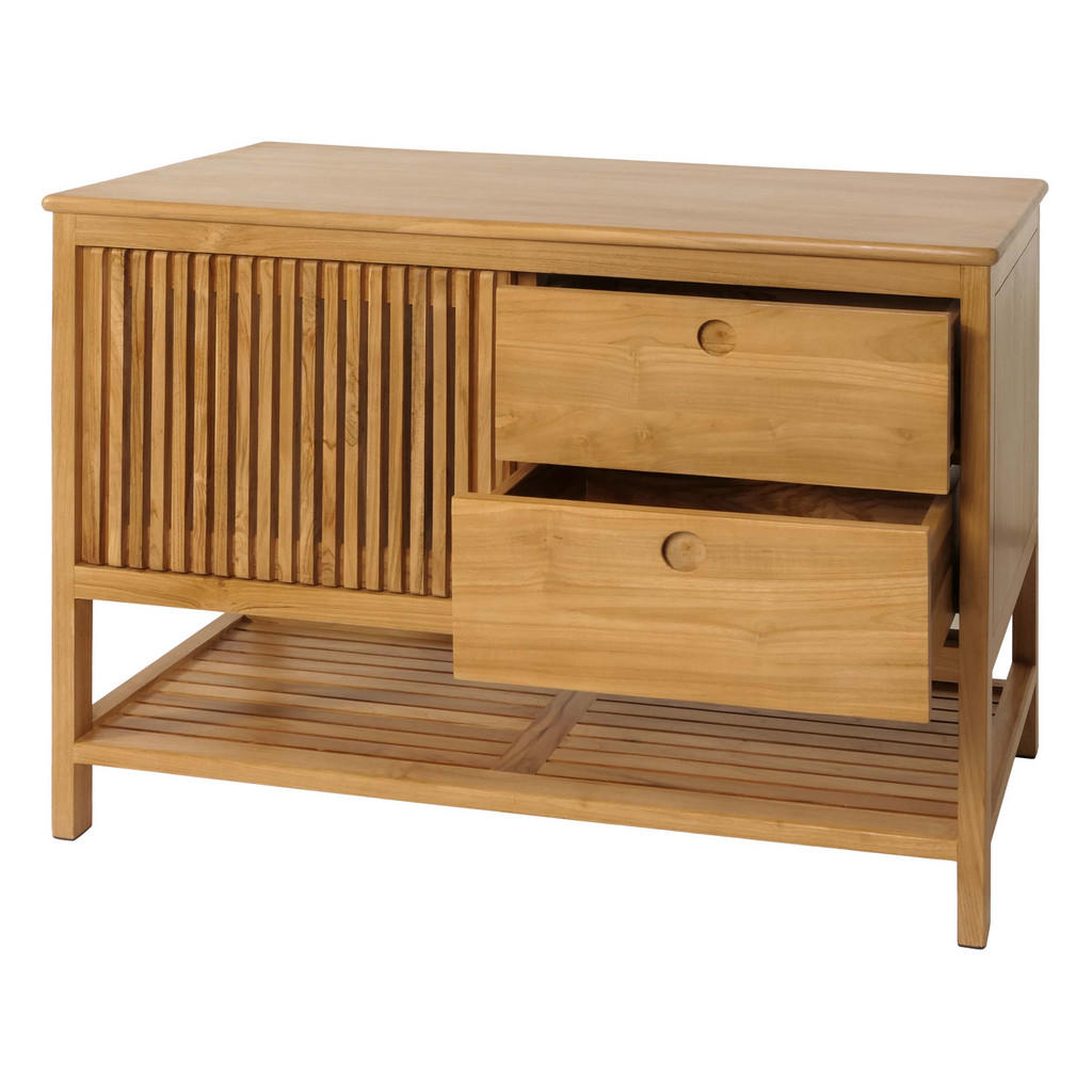 MCW TEAK-WASCHBECKENUNTERSCHRANK Braun
