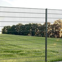 MEGA-Set: 868 Matte/80x40 mm Pfosten in RAL 7016 10,0 m mit Abdeckleiste Zum Einbetonieren ohne Eckpfosten 1,6 m MEGA-Set: 868 Matte/80x40 mm Pfosten in RAL 7016 10,0 m mit Abdeckleiste Zum Einbetonieren ohne Eckpfosten 1,6 m