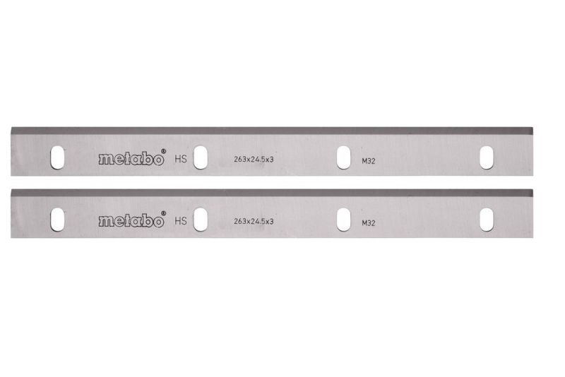 METABO 2 HSS Hobelmesser, 18%W 263 x24,5x3mm / 4-Langlöcher (bis Bj. 89), HC 260 E / ES (0911030748) von Metabo Zubehör