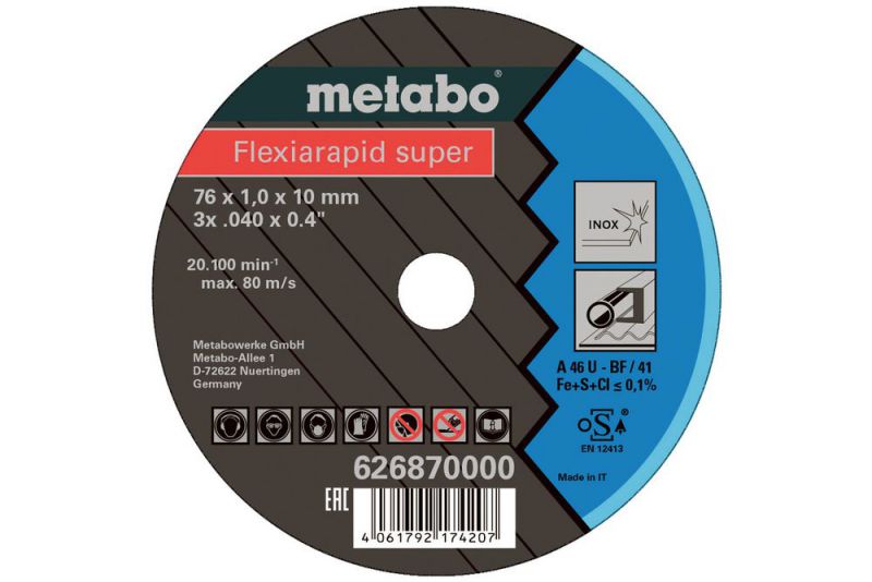 METABO 5 Flexiarapid Super 76x1,0x10,0 mm Inox, TF 41 (626870000) von Metabo Zubehör