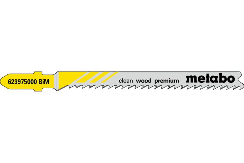 METABO 5 Stichsägeblätter "clean wood premium" 74/ 2,7 mm, BiM, mit Eintauchspitze (623975000) von Metabo Zubehör