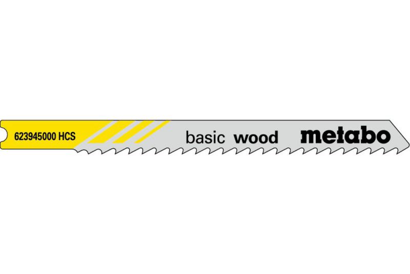 METABO 5 U-Stichsägeblätter "basic wood" 74/ 3,0 mm, HCS, Universalschaft (623945000) von Metabo Zubehör