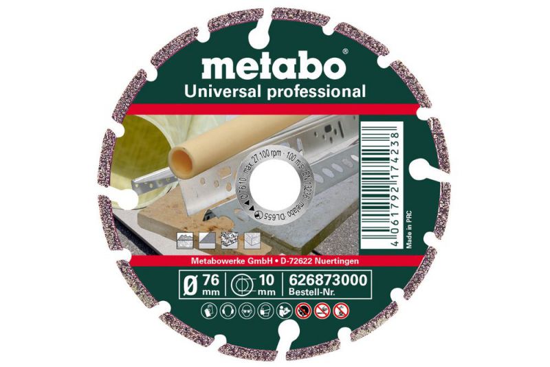 METABO Diamanttrennscheibe, 76x10,0mm, "UP", Universal "professional" (626873000) von Metabo Zubehör