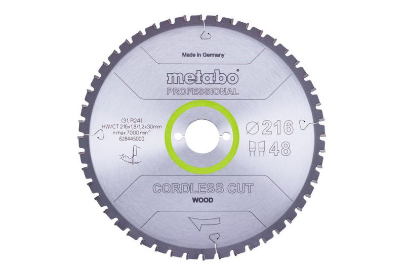 METABO Sägeblatt "cordless cut wood - professional", 216x1,8/1,2x30 Z28 WZ 5°neg (628444000) von Metabo Zubehör