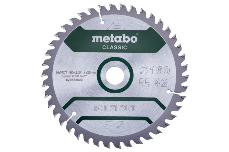METABO Sägeblatt "multi cut - classic", 160x2,2/1,4x20 Z42 FZ/TZ 5° /B (628658000) von Metabo Zubehör