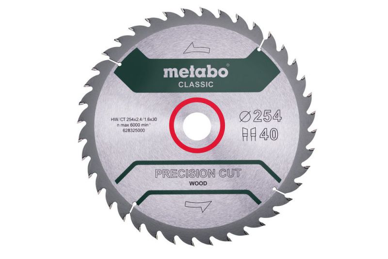 METABO Sägeblatt "precision cut wood - classic", 254x2,4/1,6x30, Z40 WZ 20° (628325000) von Metabo Zubehör