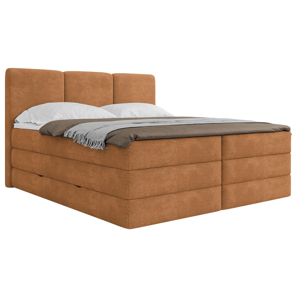 Mid.you Boxspringbett, Rost, Holz, Textil, Holzwerkstoff, H2 + H4, Höhe ca. 19 cm, 180x200 cm, Bettkasten, gepolstertes Kopfteil, Topper durchgehend, Wendematratze mit unterschiedlichen Härtegraden, Matratze geteilt, Schlafzimmer, Betten, Doppelbetten Mid.you Boxspringbett, Rost, Holz, Textil, Holzwerkstoff, H2 + H4, Höhe ca. 19 cm, 180x200 cm, Bettkasten, gepolstertes Kopfteil, Topper durchgehend, Wendematratze mit unterschiedlichen Härtegraden, Matratze geteilt, Schlafzimmer, Betten, Doppelbetten von MID.YOU
