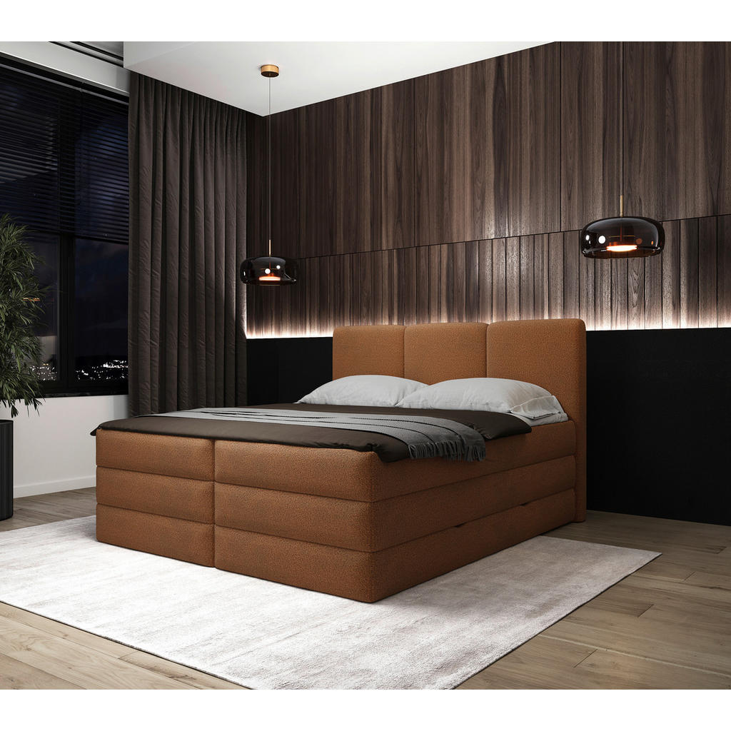 Mid.you Boxspringbett, Rost, Holz, Textil, Holzwerkstoff, H2 + H3, Höhe ca. 19 cm, 160x200 cm, Bettkasten, gepolstertes Kopfteil, Topper durchgehend, Wendematratze mit unterschiedlichen Härtegraden, Matratze geteilt, Schlafzimmer, Betten, Doppelbetten Mid.you Boxspringbett, Rost, Holz, Textil, Holzwerkstoff, H2 + H3, Höhe ca. 19 cm, 160x200 cm, Bettkasten, gepolstertes Kopfteil, Topper durchgehend, Wendematratze mit unterschiedlichen Härtegraden, Matratze geteilt, Schlafzimmer, Betten, Doppelbetten von MID.YOU