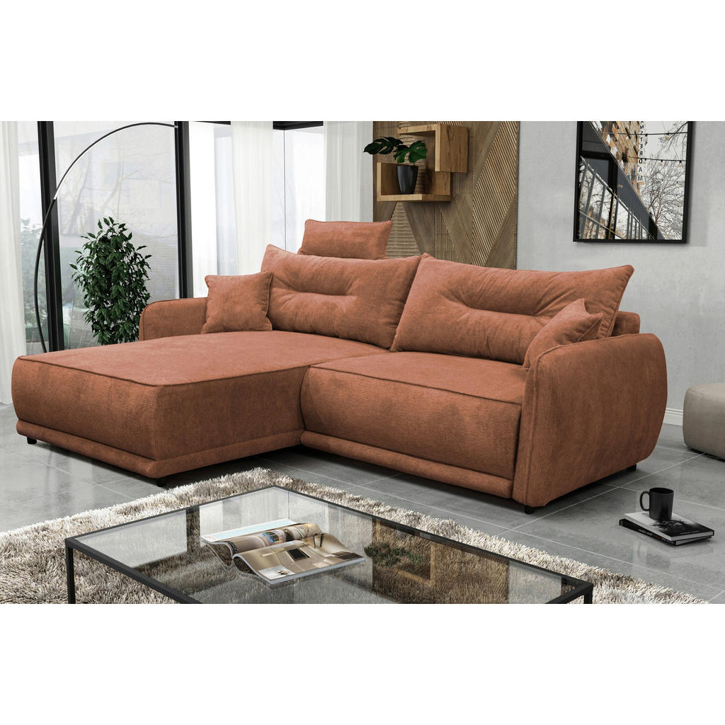 Mid.you Ecksofa Fresh, Rost, Textil, 3-Sitzer, Füllung: Schaumstoff, Ottomane links, L-Form, 264x195 cm, Made in EU, Liegefunktion, Wohnzimmer, Sofas & Couches, Wohnlandschaften, Ecksofas Mid.you Ecksofa Fresh, Rost, Textil, 3-Sitzer, Füllung: Schaumstoff, Ottomane links, L-Form, 264x195 cm, Made in EU, Liegefunktion, Wohnzimmer, Sofas & Couches, Wohnlandschaften, Ecksofas von MID.YOU