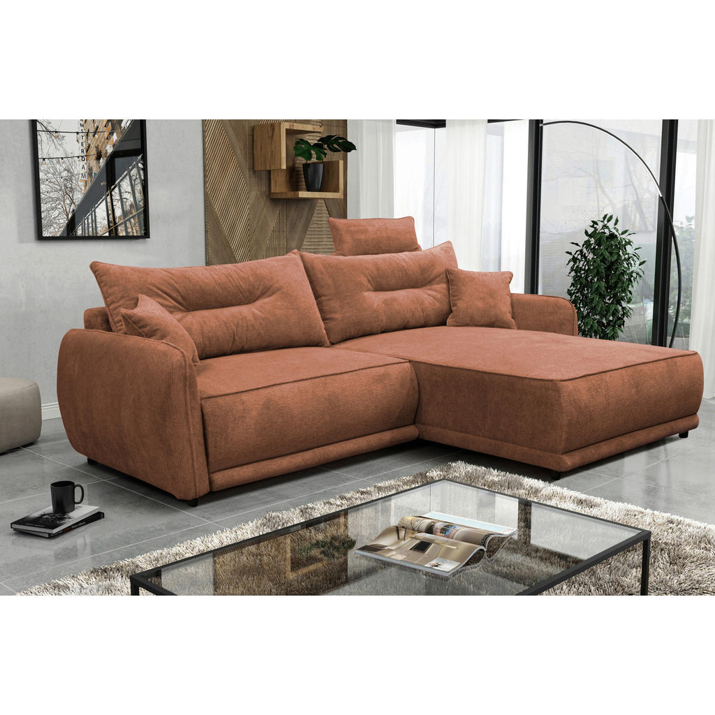 Mid.you Ecksofa Fresh, Rost, Textil, 3-Sitzer, Füllung: Schaumstoff, Ottomane rechts, L-Form, 264x195 cm, Made in EU, Liegefunktion, Wohnzimmer, Sofas & Couches, Wohnlandschaften, Ecksofas Mid.you Ecksofa Fresh, Rost, Textil, 3-Sitzer, Füllung: Schaumstoff, Ottomane rechts, L-Form, 264x195 cm, Made in EU, Liegefunktion, Wohnzimmer, Sofas & Couches, Wohnlandschaften, Ecksofas von MID.YOU