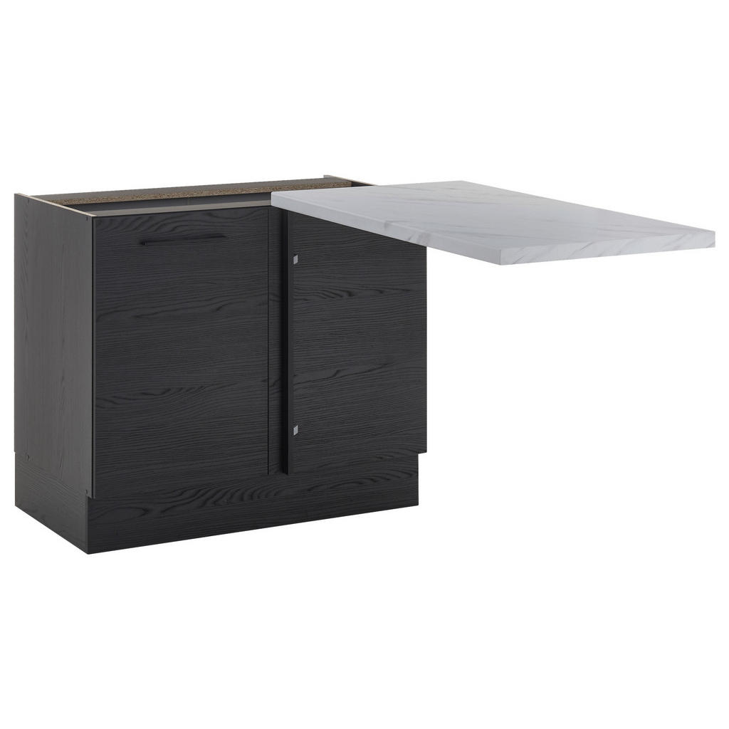 P & B Eckunterschrank, Graphit, Holzwerkstoff, Marmoroptik, 1 Fächer, 100x90x60 cm, Made in EU, Küchen, Küchenmöbel, Küchenschränke, Küchenunterschränke von P & B
