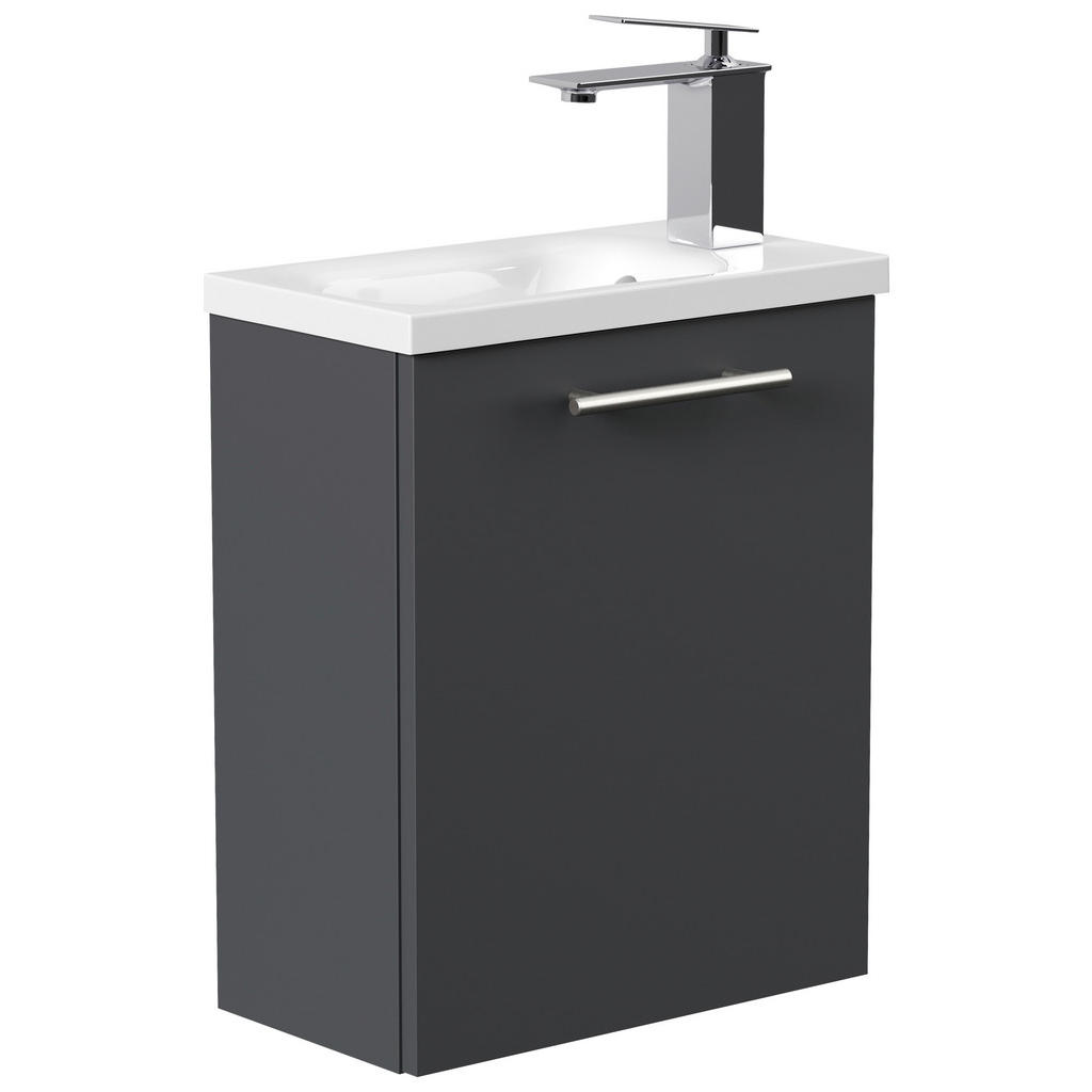 Mid.you Gästebad, Graphit, Metall, 40 cm, hängend, Badezimmer, Gäste-WC von MID.YOU