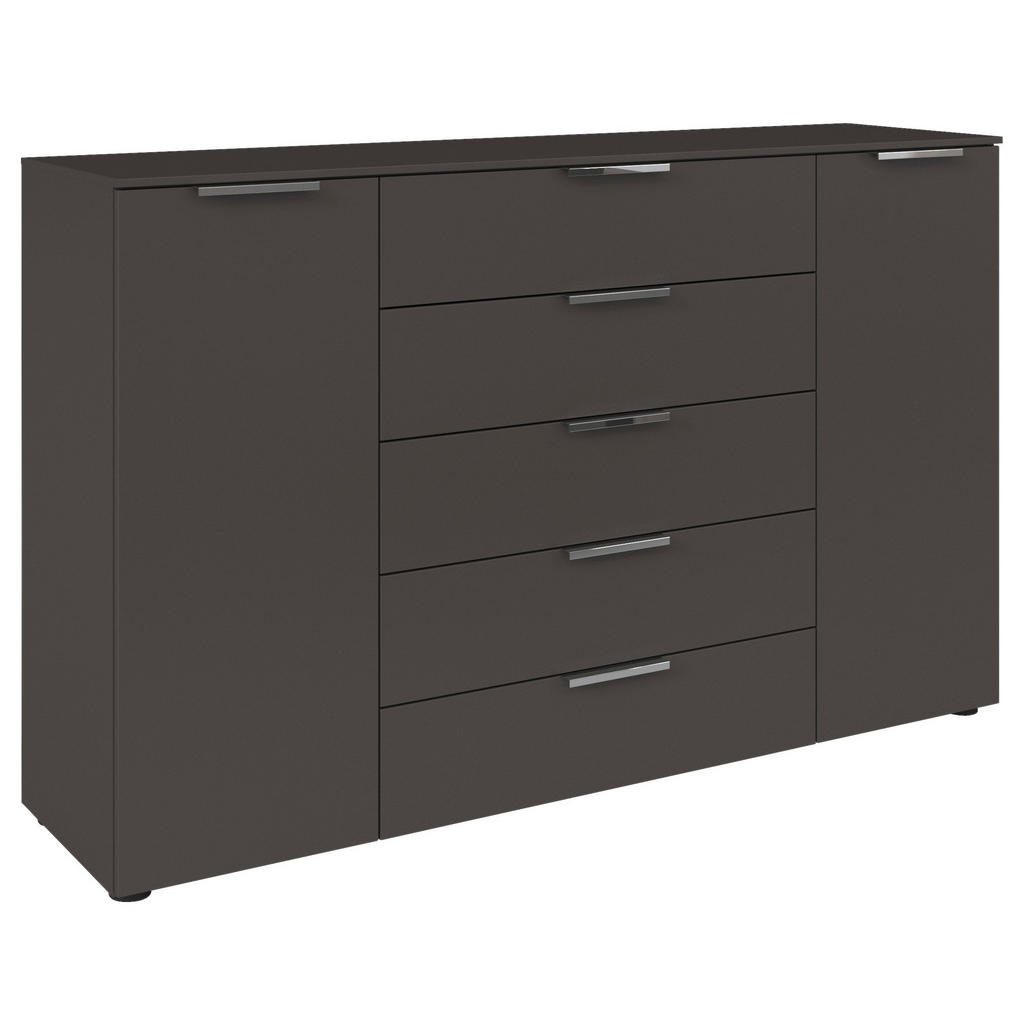 Rauch Möbel Kommode, Graphit, Chrom, Metall, 4 Fächer, 5 Schubladen, 160x100x42 cm, Made in Germany, BQ - Bündnis für Qualität, Blauer Engel, Wohnzimmer, Kommoden & Sideboards, Kommoden Rauch Möbel Kommode, Graphit, Chrom, Metall, 4 Fächer, 5 Schubladen, 160x100x42 cm, Made in Germany, BQ - Bündnis für Qualität, Blauer Engel, Wohnzimmer, Kommoden & Sideboards, Kommoden von Rauch Möbel