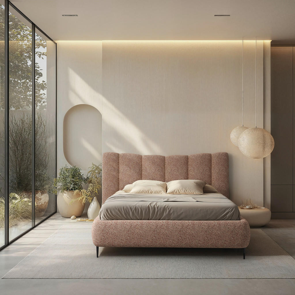 Mid.you Polsterbett, Rosa, Metall, 160x200 cm, Bettkasten, gepolstertes Kopfteil, Stoffauswahl, in verschiedenen Größen erhältlich,alternative erhältlich, Schlafzimmer, Betten, Polsterbetten von MID.YOU