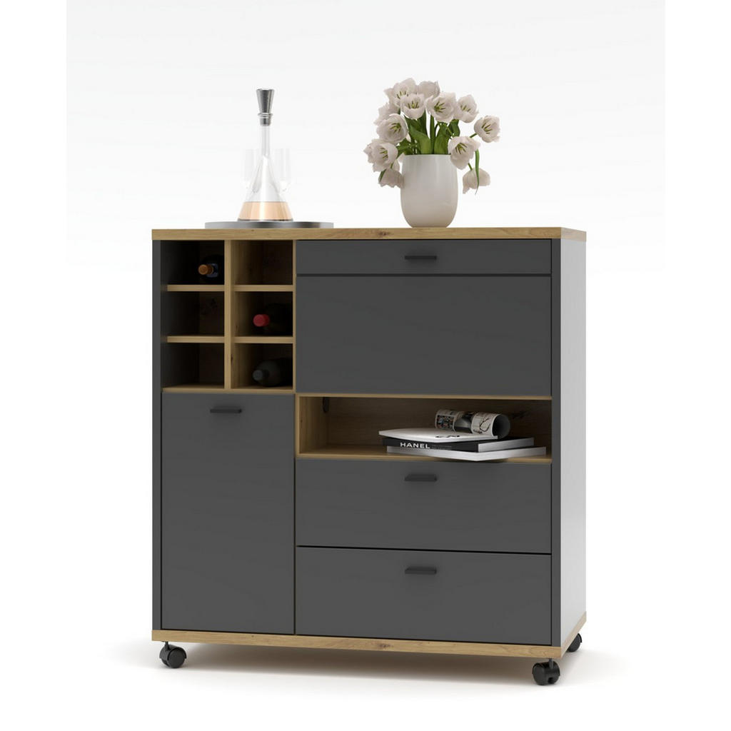 MID.YOU RAUMTEILER Graphit, Eiche Artisan