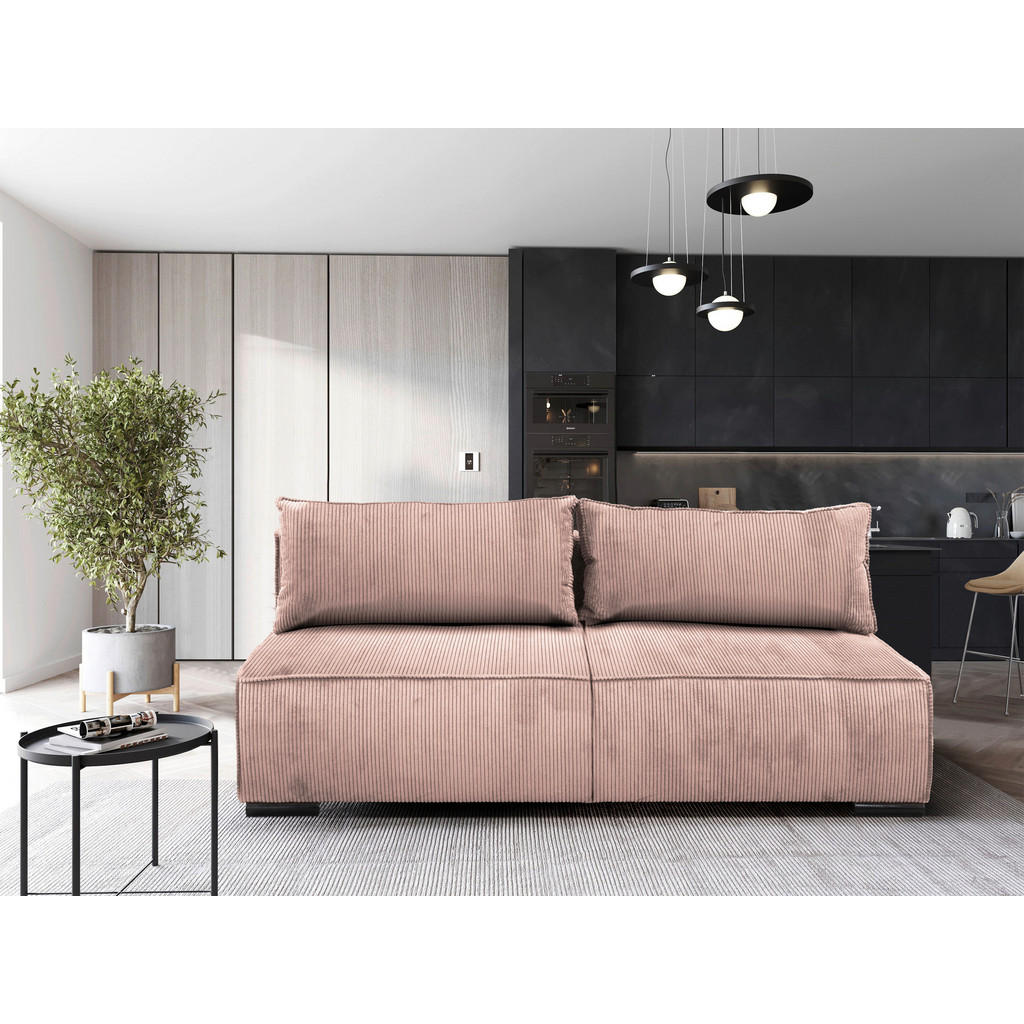 Mid.you Schlafsofa Flow, Rosa, Textil, 2-Sitzer, Füllung: Schaumstoff, 202x90x99 cm, Made in EU, Bettkasten erhältlich, Bettfunktion erhältlich, Wohnzimmer, Sofas & Couches, Schlafsofas, Schlafsofas mit Bettkasten von MID.YOU