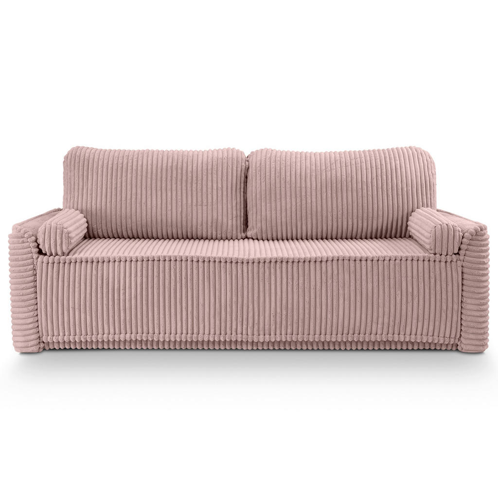 Mid.you Schlafsofa Grubs, Rosa, Textil, 36,8-Sitzer, Füllung: Polyurethan (PUR),Polyurethan (Pur), 225x96x93 cm, Made in EU, FSC Mix, Wohnzimmer, Sofas & Couches, Schlafsofas, Schlafsofas mit Bettkasten von MID.YOU