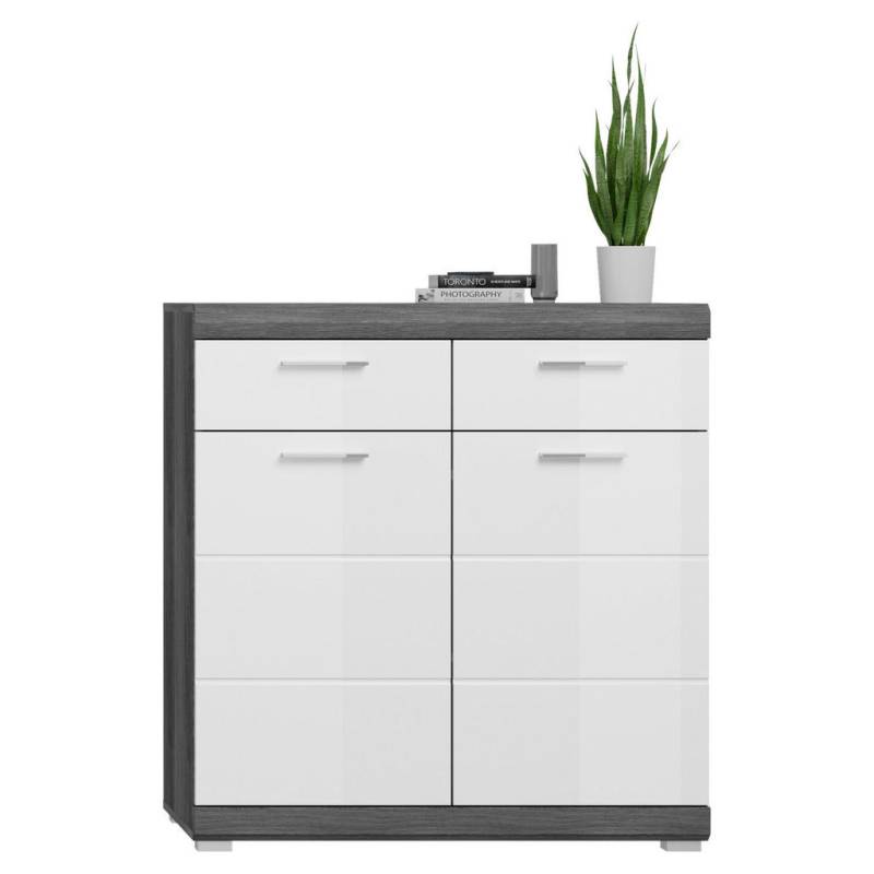 MID.YOU SCHUHSCHRANK Weiß Hochglanz, Dunkelgrau MID.YOU SCHUHSCHRANK Weiß Hochglanz, Dunkelgrau