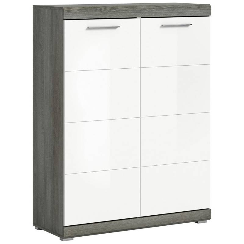 MID.YOU SCHUHSCHRANK Dunkelgrau, Weiß Hochglanz