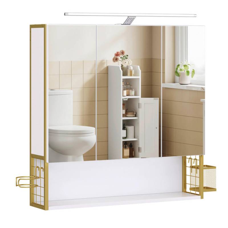 MID.YOU SPIEGELSCHRANK Weiß, Gold