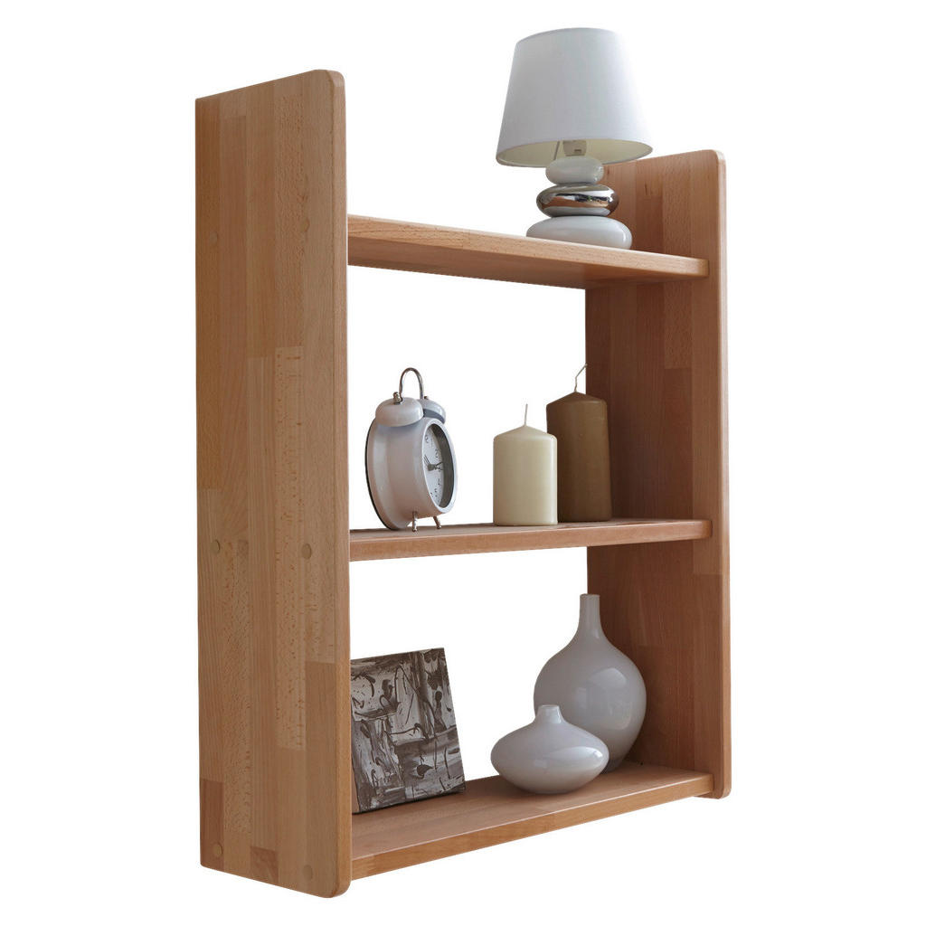 Mid.you Wandregal Ticaa 902171 Simone, Buche, Holz, Buche, massiv, 3 Fächer, 60x74x20 cm, in verschiedenen Größen erhältlich, Wohnzimmer, Regale, Wandregale von MID.YOU