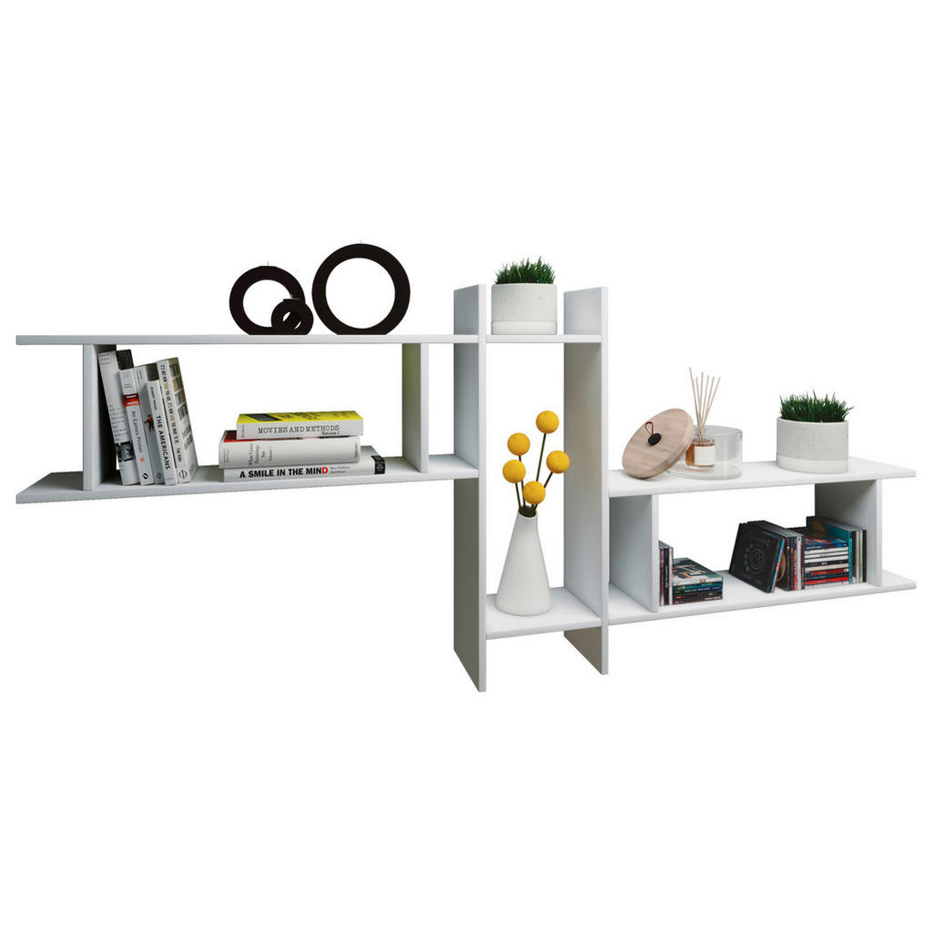 Mid.you Wandregal, Weiß, Holzwerkstoff, 188x80x19.7 cm, Wohnzimmer, Regale, Wandregale von MID.YOU