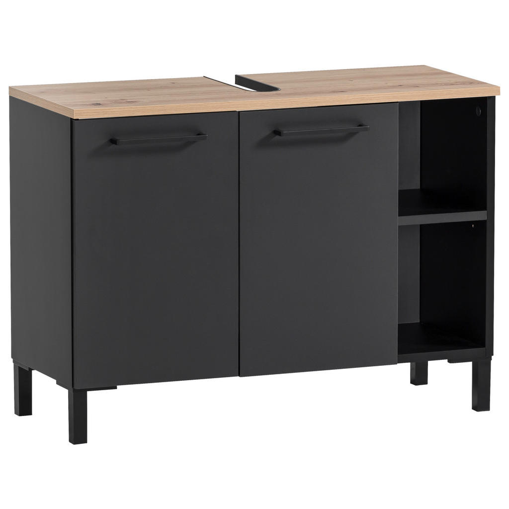 MID.YOU WASCHBECKENUNTERSCHRANK Schwarz, Eiche Artisan