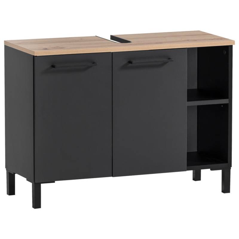 MID.YOU WASCHBECKENUNTERSCHRANK Schwarz, Eiche Artisan