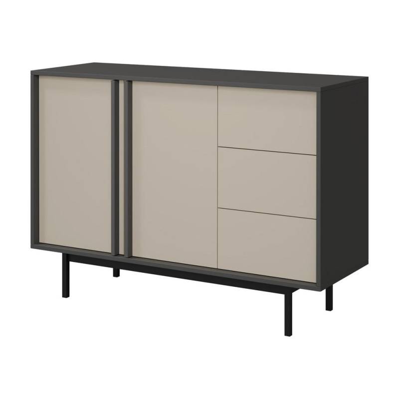 MIRJAN24 KOMMODE Anthrazit, Beige