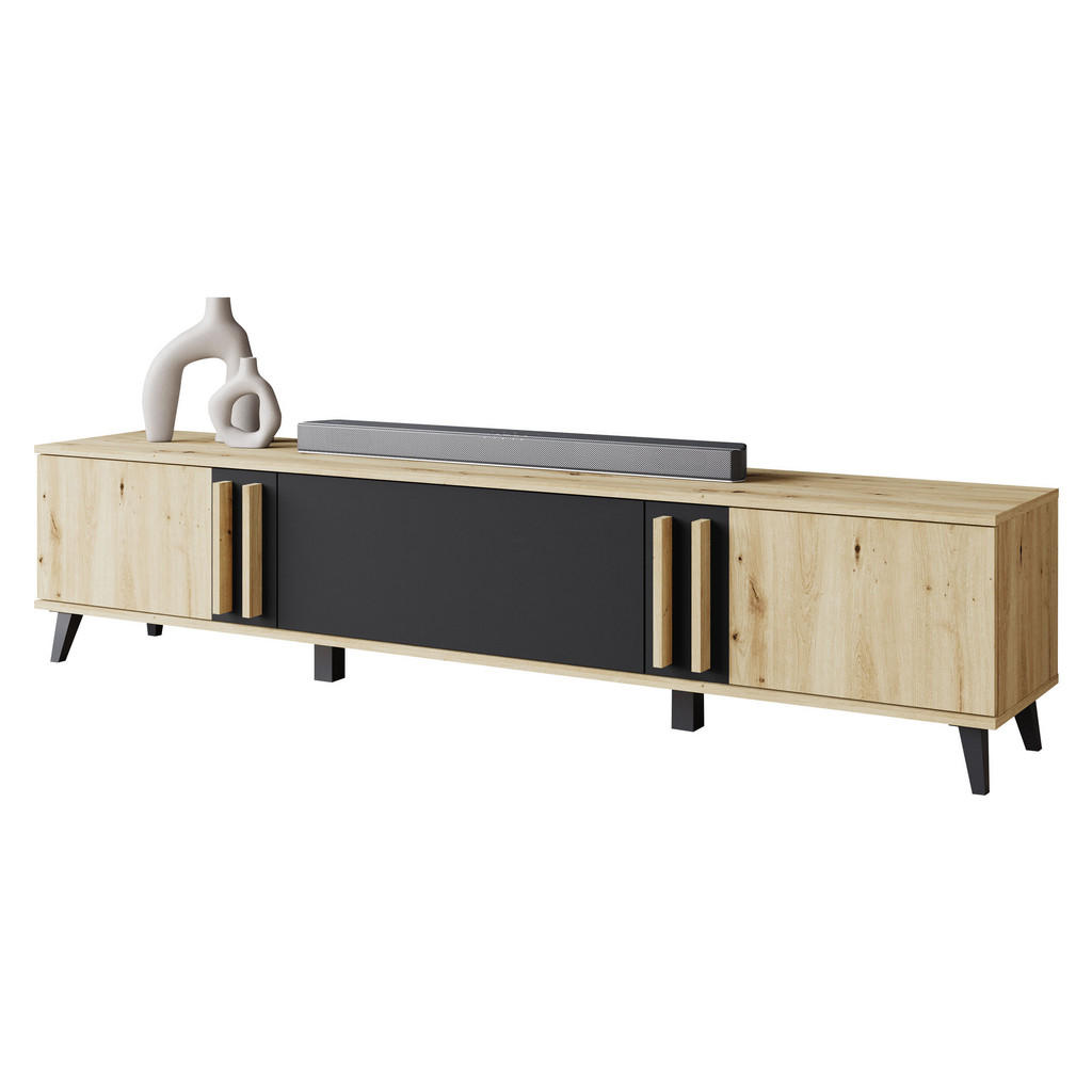 MIRJAN24 TV-LOWBOARD Eiche Artisan, Graphit